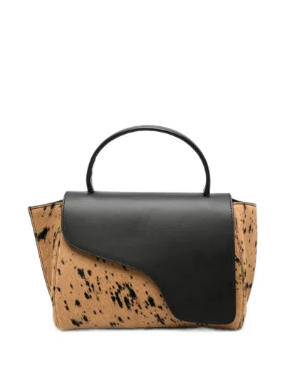 Atp Atelier Animal-print Leather Tote Bag In Brown