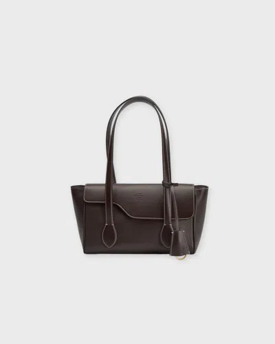 Atp Atelier Väska Eira Contrast Stitch Grained Leather Valnöt