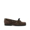Atp Atelier Lace-up Suede Loafers In Brown