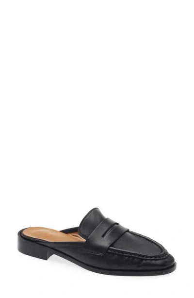 Atp Atelier Capriana Leather Flat Mule In Black
