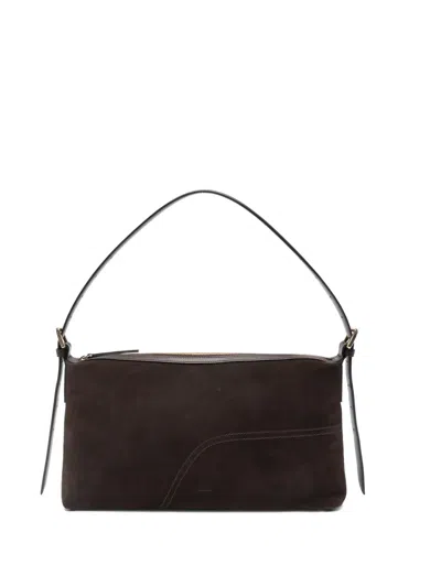 Atp Atelier Castellare Zip Suede Tote Bag In Brown