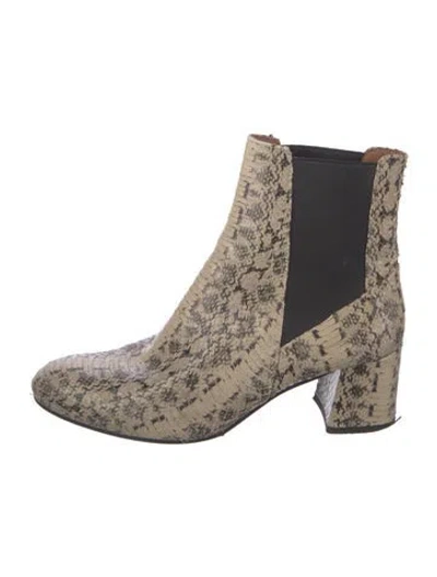 Pre-owned Atp Atelier Chelsea Snakeskin Chelsea Boots In Neutral