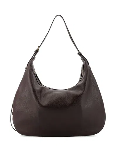 Atp Atelier Contrast-stitch Shoulder Bag In Brown