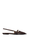 Atp Atelier Cortina Pointed Toe Slingback Flat In Brown