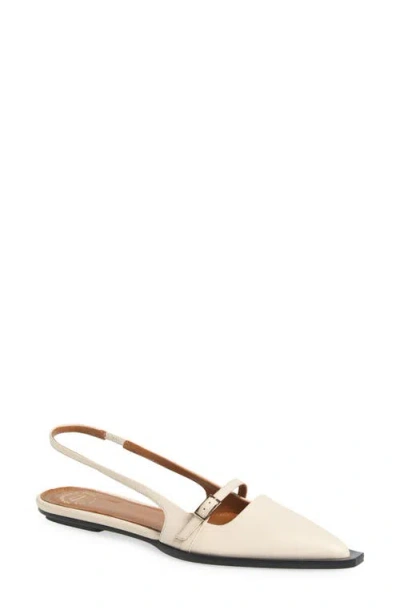 Atp Atelier Cortina Slingback Pointed Toe Flat In Linen