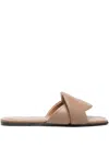 Atp Atelier Crossover-strap Leather Sandals In Neutral