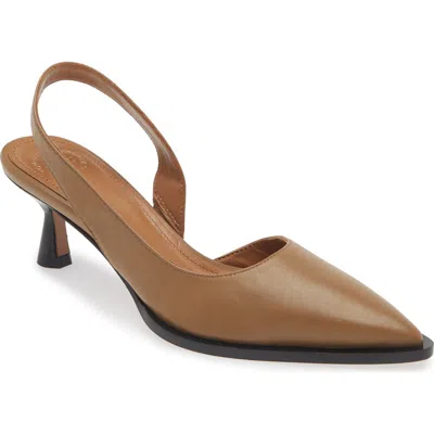 Atp Atelier Desana Leather Slingback Pumps In Hazelnut