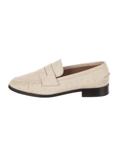 Pre-owned Atp Atelier Embossed Leather Loafers In Neutrals