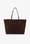 Atp Atelier Eraclea Suede Tote Bag In Brown