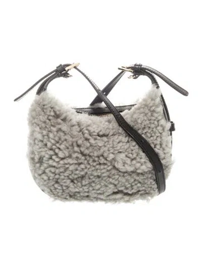 Pre-owned Atp Atelier Faux Fur Shoulder Bag In Grey