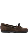 Atp Atelier Lace-up Suede Loafers In Brown