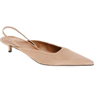 Atp Atelier Lana Cipria Suede Nappa Slingbacks In Neutral