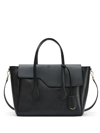 Atp Atelier Large Merlara Asymmetrical-flap Tote Bag In Black