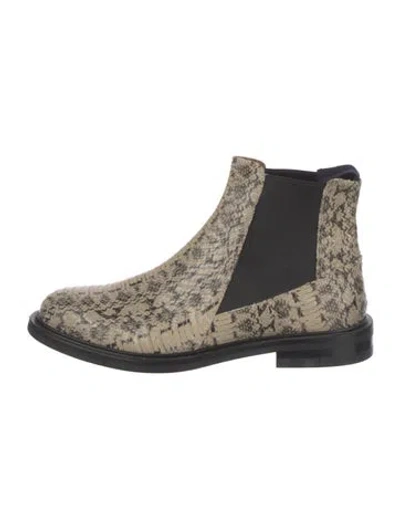 Pre-owned Atp Atelier Leather Animal Print Chelsea Boots In Neutral