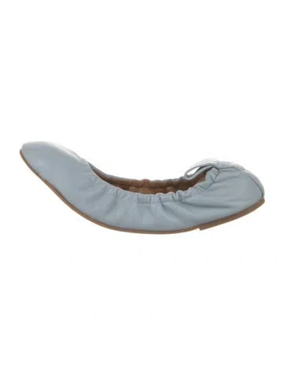 Pre-owned Atp Atelier Leather Ballet Flats In Blue