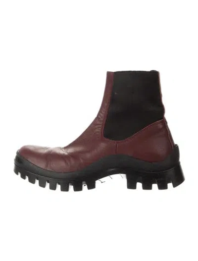 Pre-owned Atp Atelier Leather Chelsea Boots In Burgundy