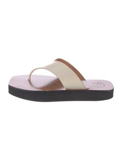 Pre-owned Atp Atelier Leather Flip Flops In Neutral