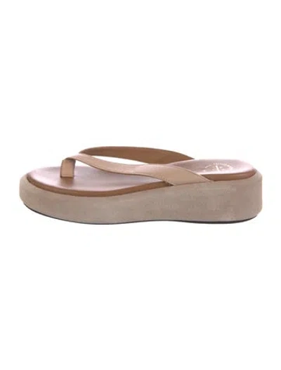 Pre-owned Atp Atelier Leather Flip Flops In Neutral