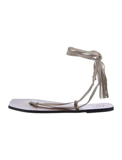 Pre-owned Atp Atelier Leather Gladiator Sandals In Brown