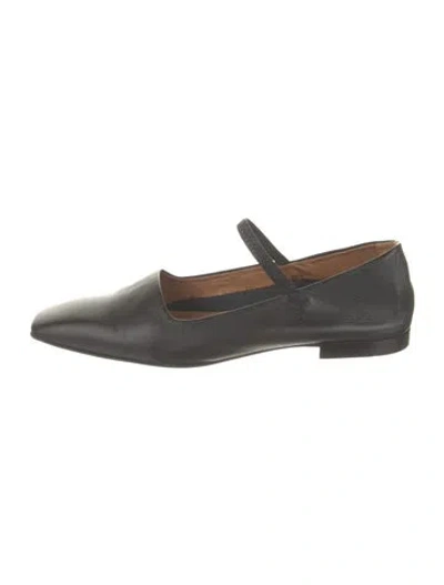 Pre-owned Atp Atelier Leather Mary Jane Flats In Black