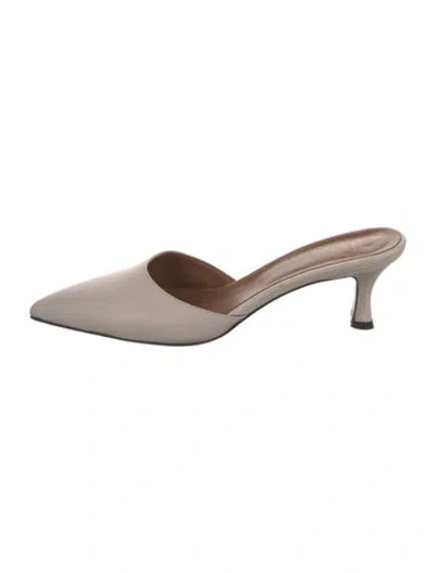 Pre-owned Atp Atelier Leather Mules In Grey