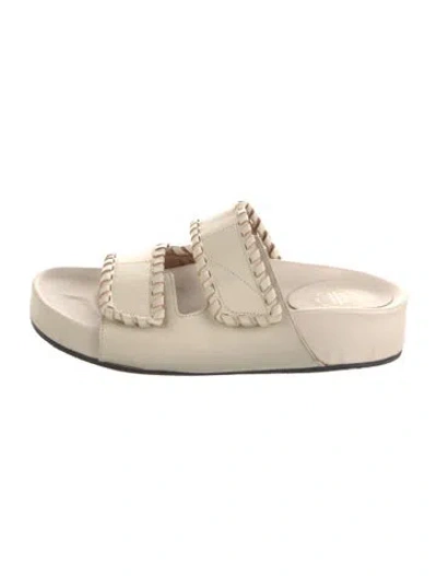 Pre-owned Atp Atelier Leather Mules In Neutrals