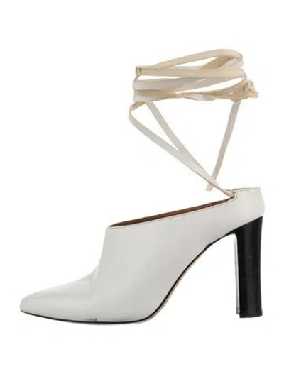 Pre-owned Atp Atelier Leather Mules In White