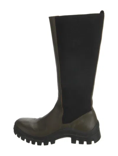Pre-owned Atp Atelier Leather Rain Boots In Green