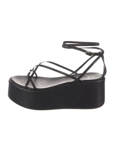 Pre-owned Atp Atelier Leather Sandals In Black