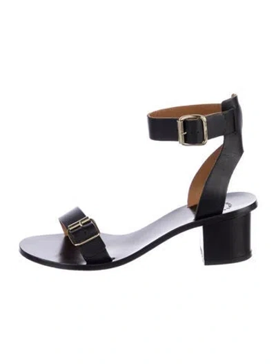 Pre-owned Atp Atelier Leather Sandals In Black