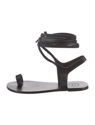 Pre-owned Atp Atelier Leather Sandals In Black