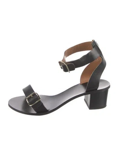 Pre-owned Atp Atelier Leather Sandals In Black