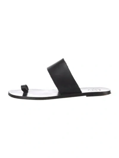 Pre-owned Atp Atelier Leather Sandals In Black