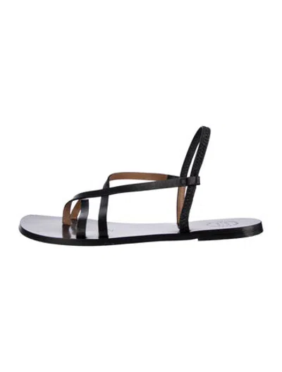 Pre-owned Atp Atelier Leather Sandals In Black