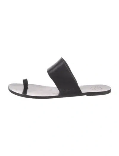 Pre-owned Atp Atelier Leather Sandals In Black/white
