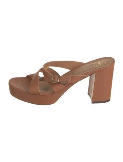 Pre-owned Atp Atelier Leather Sandals In Brown