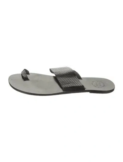 Pre-owned Atp Atelier Leather Sandals In Grey