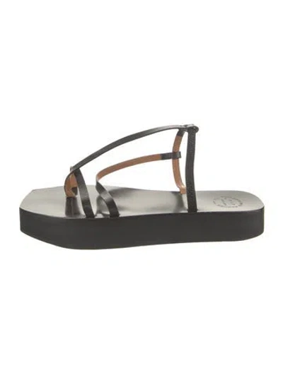 Pre-owned Atp Atelier Leather Slides In Black