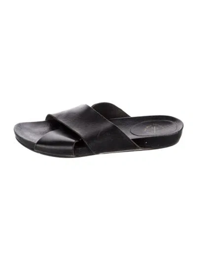 Pre-owned Atp Atelier Leather Slides In Black