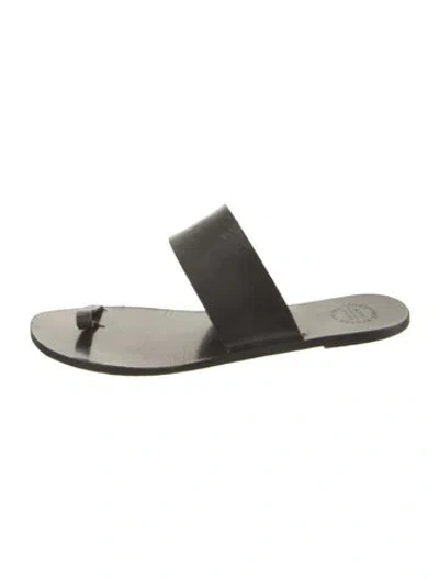 Pre-owned Atp Atelier Leather Slides In Black