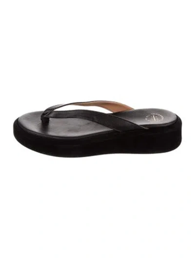 Pre-owned Atp Atelier Leather Slides In Black