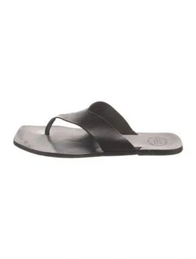 Pre-owned Atp Atelier Leather Slides In Black