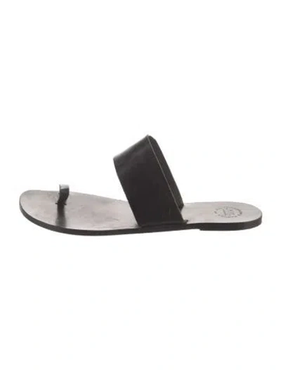Pre-owned Atp Atelier Leather Slides In Black
