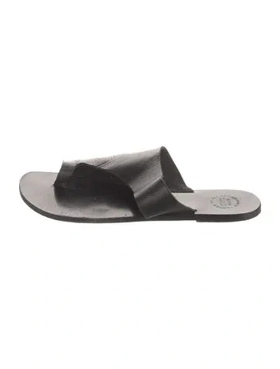 Pre-owned Atp Atelier Leather Slides In Black