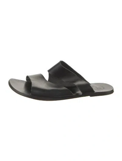 Pre-owned Atp Atelier Leather Slides In Black
