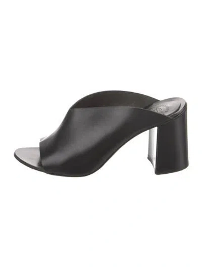 Pre-owned Atp Atelier Leather Slides In Black