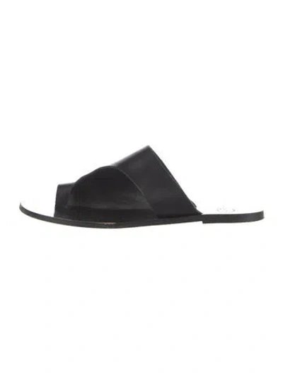 Pre-owned Atp Atelier Leather Slides In Black