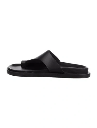 Pre-owned Atp Atelier Leather Slides In Black