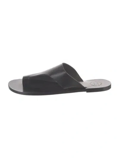 Pre-owned Atp Atelier Leather Slides In Black