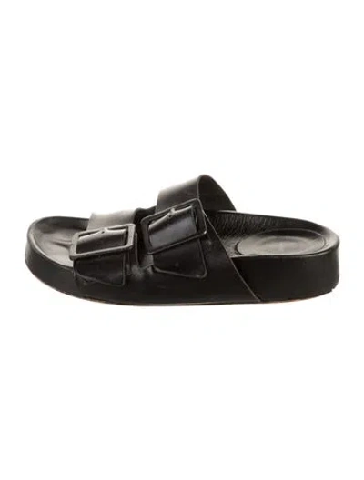 Pre-owned Atp Atelier Leather Slides In Black